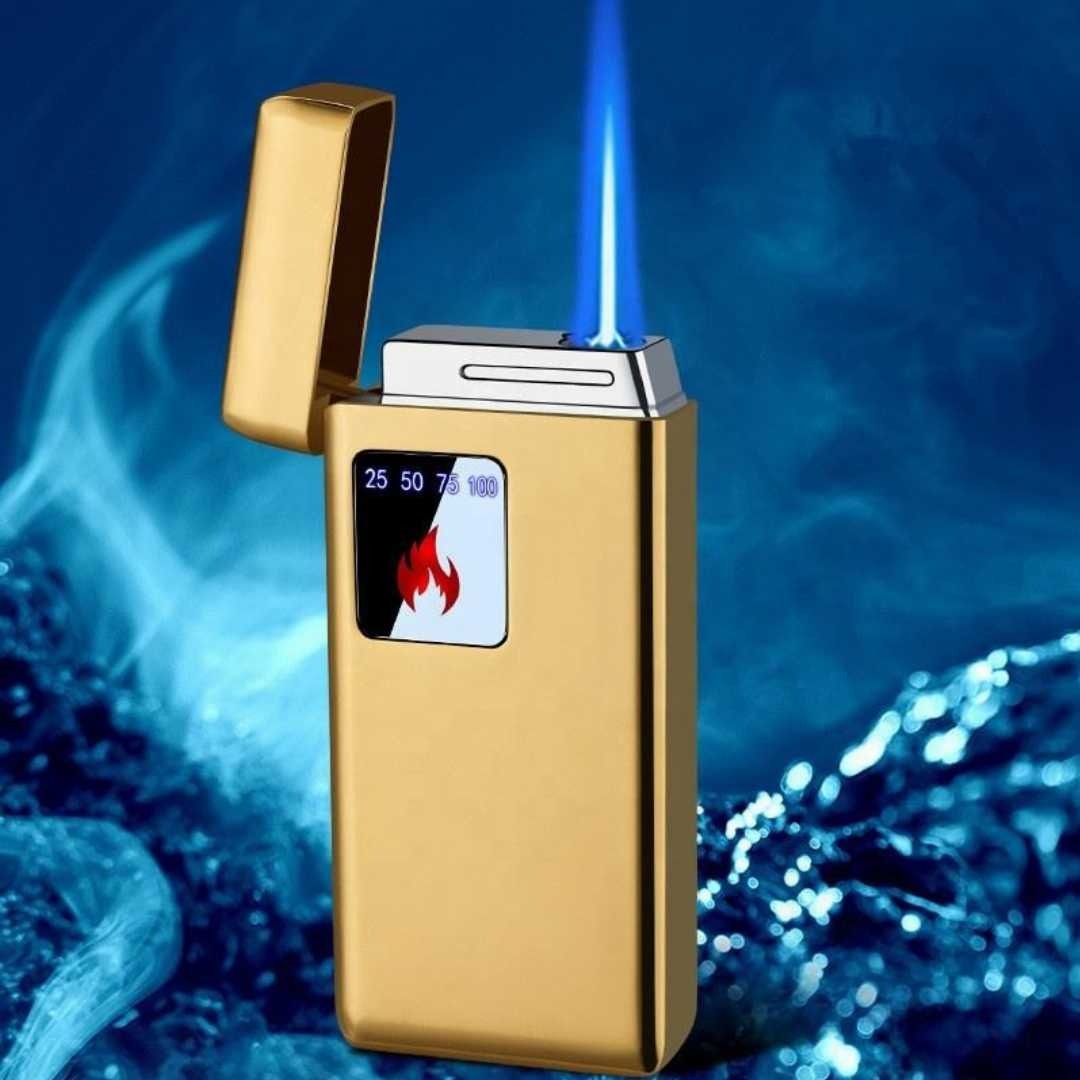 USB Rechargeable and Butane Gas Refillable Lighter With LED Display PowerTouch for ignition
